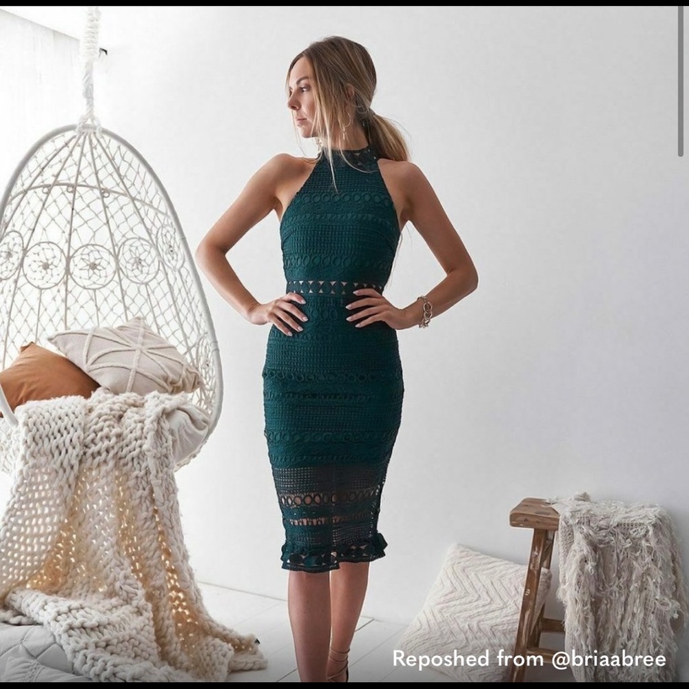Two Sisters The Label Deep Green Lace Dress